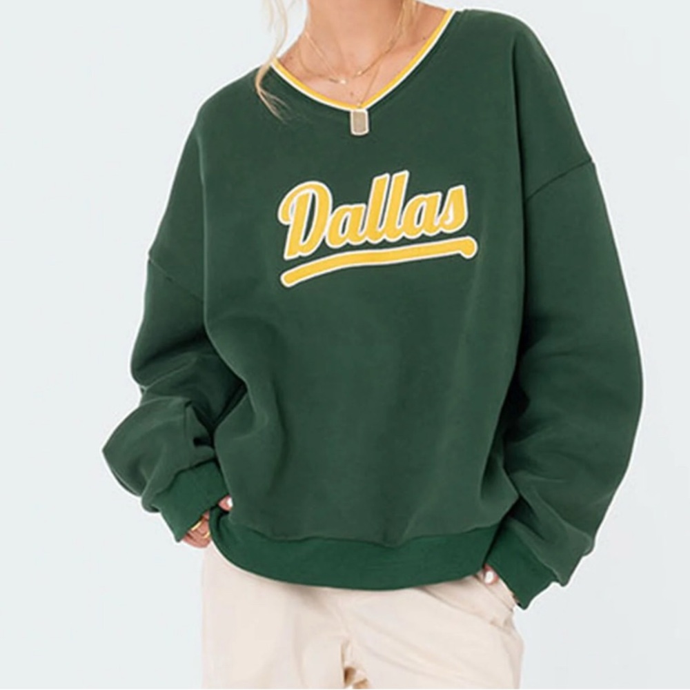 Edikted Green and Gold Oversized Hoodie
